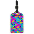 Neon Camouflage Print Luggage Tag