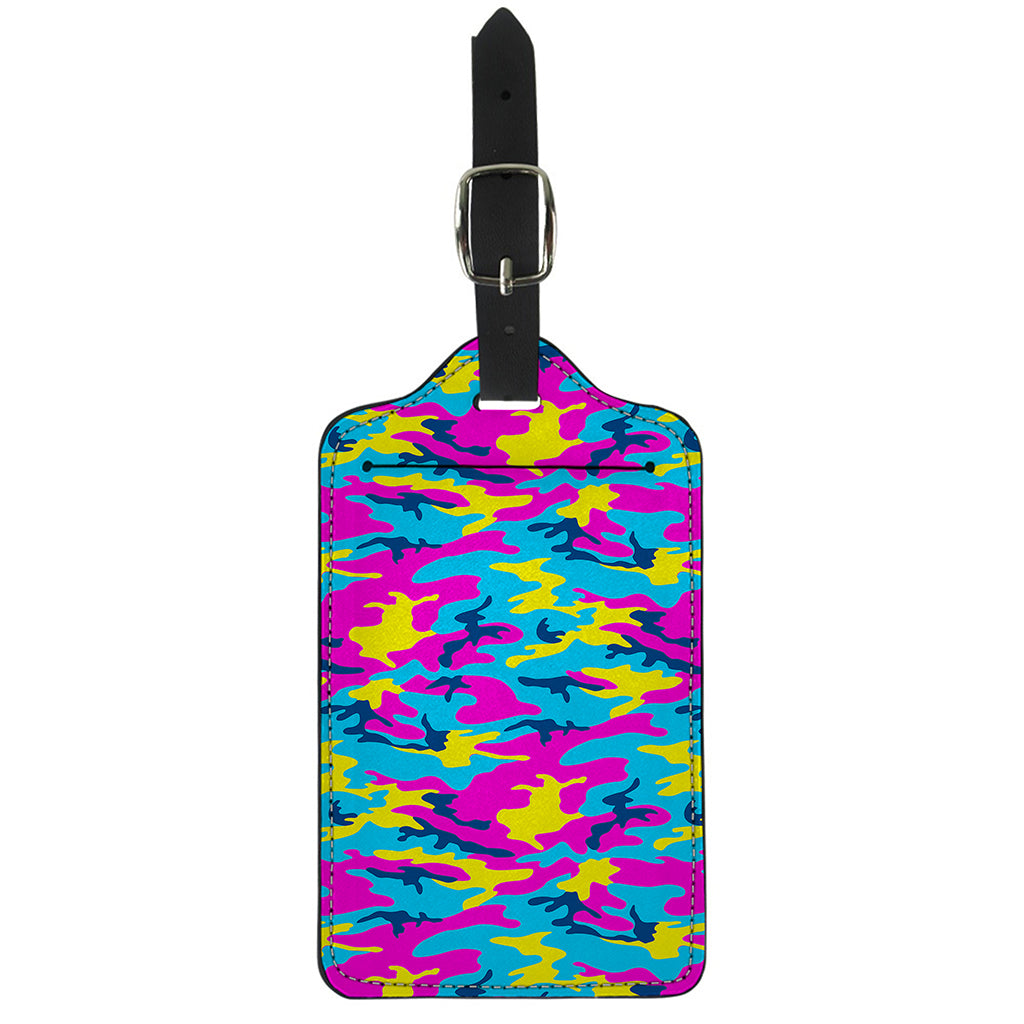 Neon Camouflage Print Luggage Tag