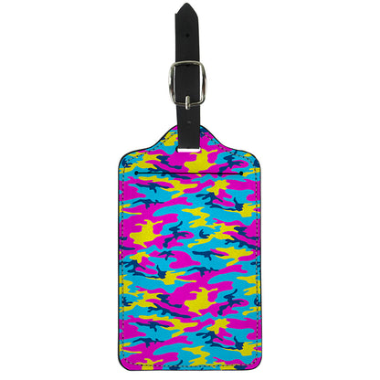 Neon Camouflage Print Luggage Tag