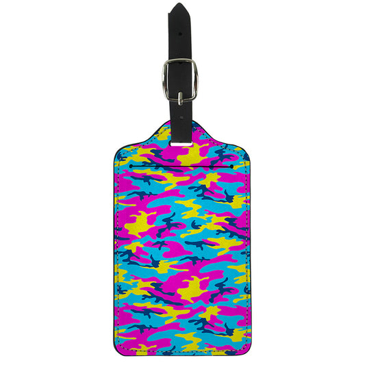 Neon Camouflage Print Luggage Tag