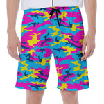 Neon Camouflage Print Men's Beach Shorts