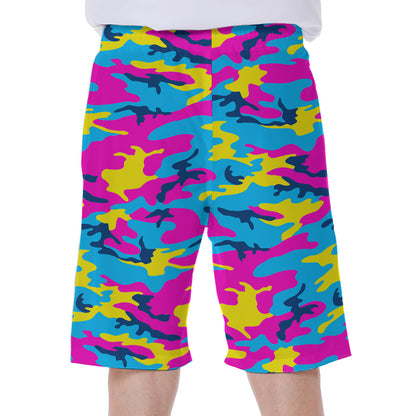 Neon Camouflage Print Men's Beach Shorts