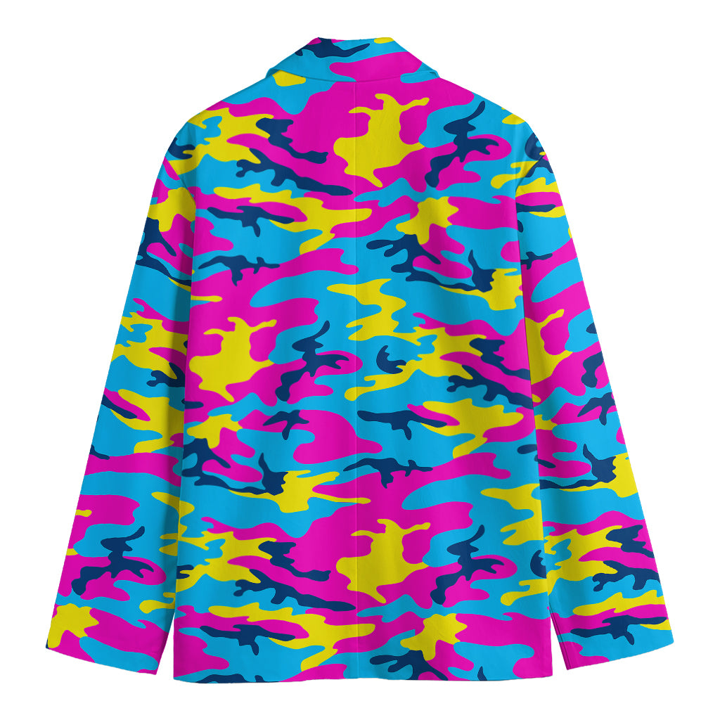 Neon Camouflage Print Men's Blazer