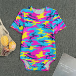 Neon Camouflage Print Men's Bodysuit