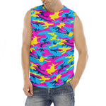 Neon Camouflage Print Men's Fitness Tank Top