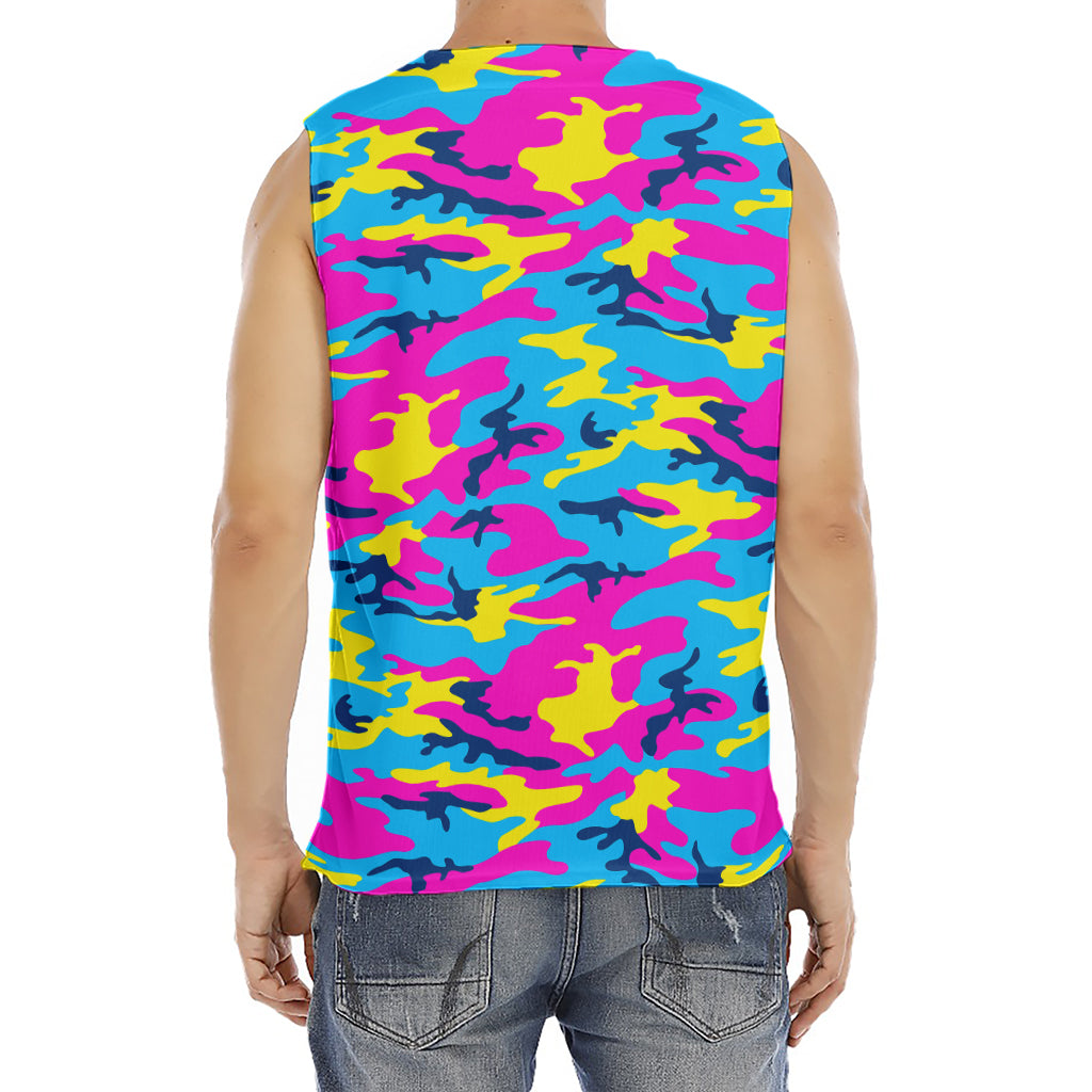 Neon Camouflage Print Men's Fitness Tank Top