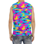 Neon Camouflage Print Men's Fitness Tank Top