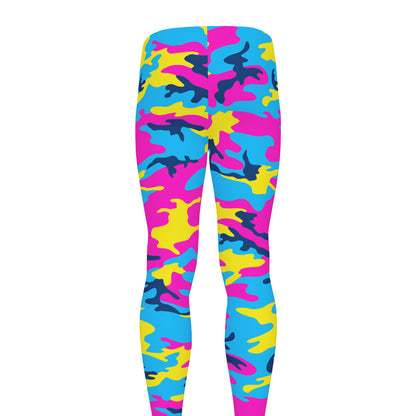 Neon Camouflage Print Men's leggings