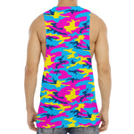 Neon Camouflage Print Men's Muscle Tank Top