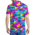 Neon Camouflage Print Men's Polo Shirt