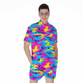 Neon Camouflage Print Men's Romper
