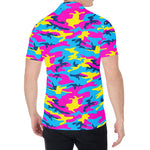 Neon Camouflage Print Men's Shirt