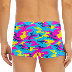 Neon Camouflage Print Men's Short Boxer Briefs