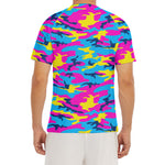 Neon Camouflage Print Men's Short Sleeve Rash Guard