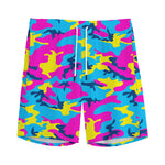 Neon Camouflage Print Men's Sports Shorts