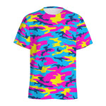 Neon Camouflage Print Men's Sports T-Shirt