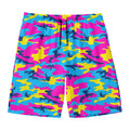 Neon Camouflage Print Men's Swim Trunks