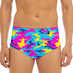 Neon Camouflage Print Men's Triangle Swim Briefs