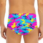Neon Camouflage Print Men's Triangle Swim Briefs