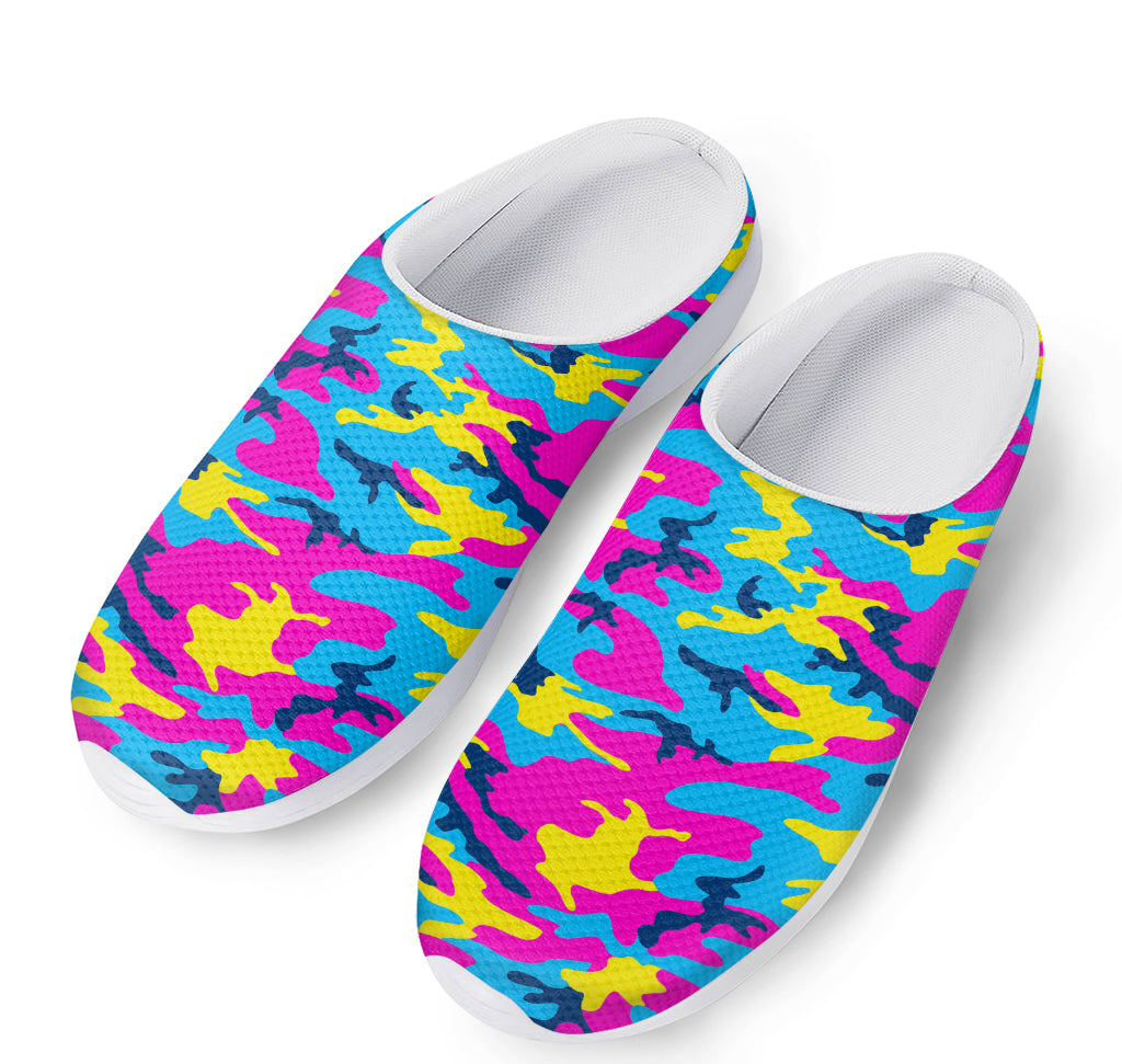 Neon Camouflage Print Mesh Casual Shoes