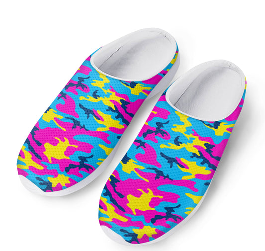 Neon Camouflage Print Mesh Casual Shoes