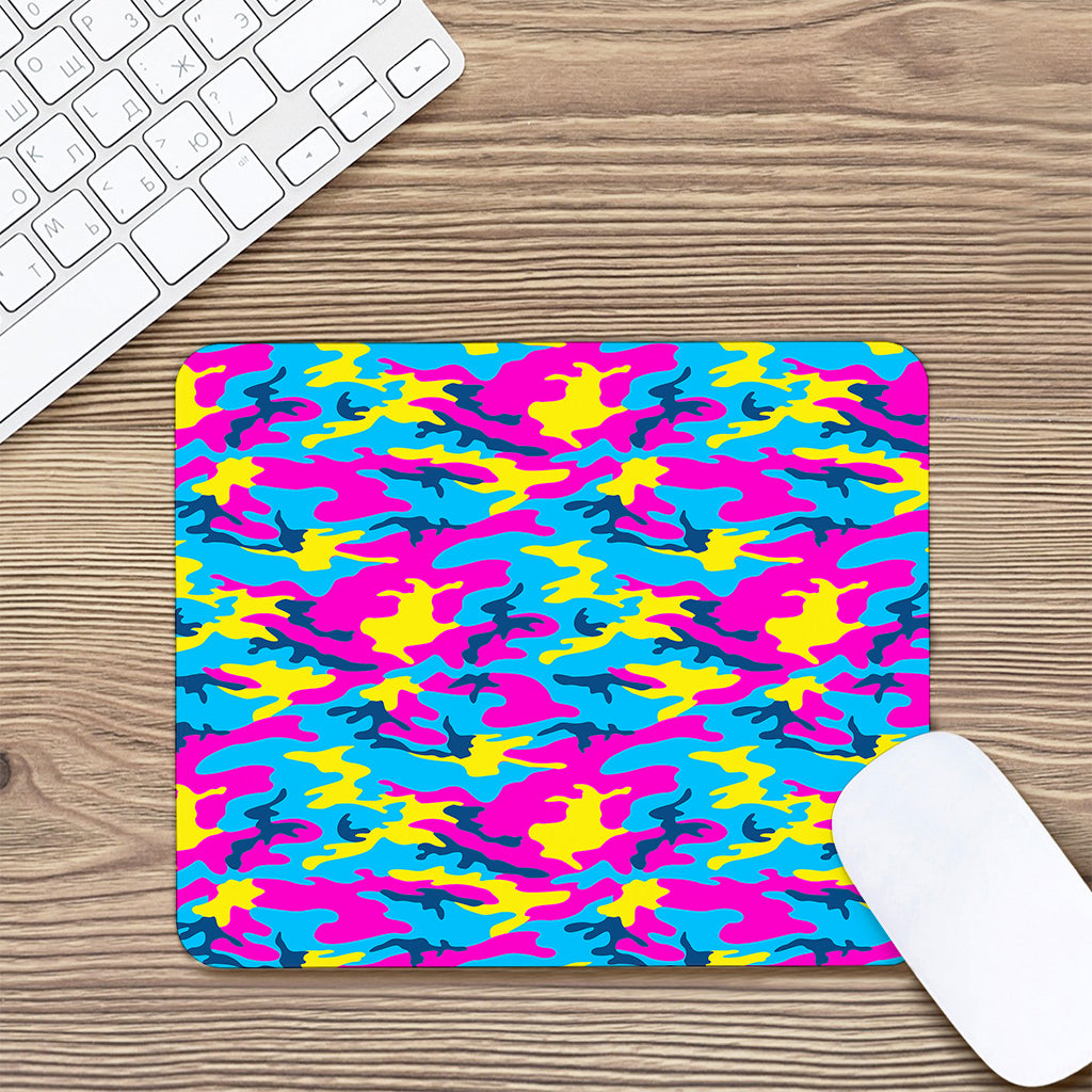 Neon Camouflage Print Mouse Pad