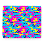 Neon Camouflage Print Mouse Pad