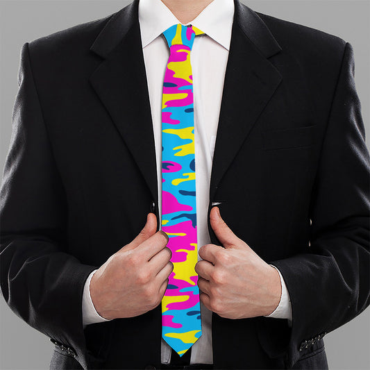 Neon Camouflage Print Necktie