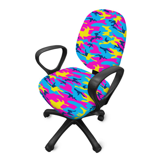 Neon Camouflage Print Office Chair Cover