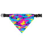 Neon Camouflage Print Over The Collar Dog Bandana
