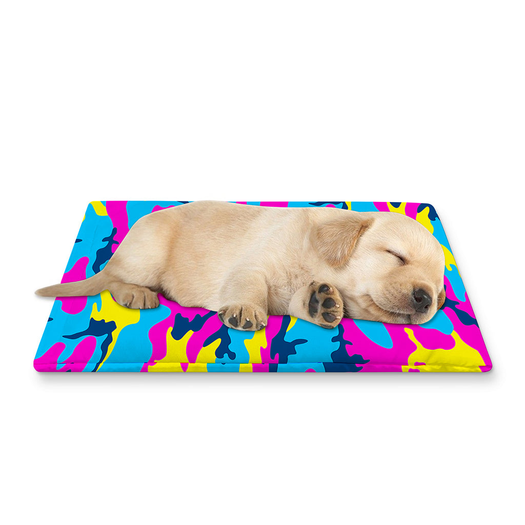 Neon Camouflage Print Pet Cooling Mat Cover
