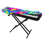 Neon Camouflage Print Piano Keyboard Cover
