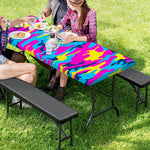 Neon Camouflage Print Picnic Table Cover