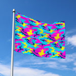 Neon Camouflage Print Polyester Flag