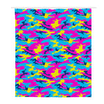 Neon Camouflage Print Polyester Shower Curtain