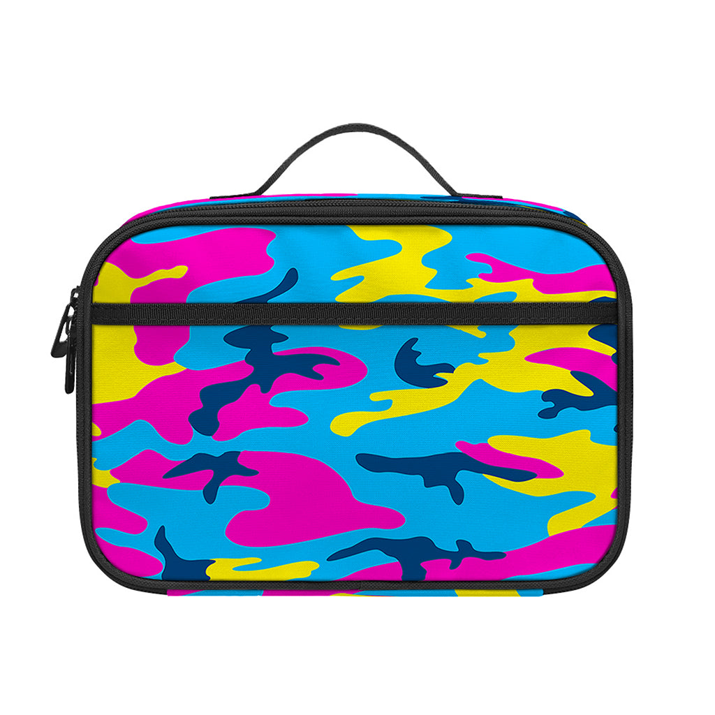 Neon Camouflage Print Portable Lunch Bag
