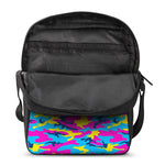 Neon Camouflage Print Rectangular Crossbody Bag