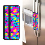 Neon Camouflage Print Refrigerator Handle Covers