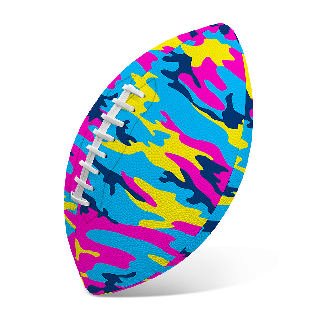 Neon Camouflage Print Rugby Ball