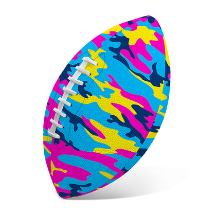 Neon Camouflage Print Rugby Ball