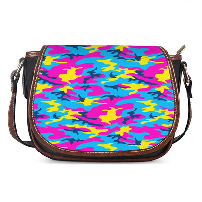 Neon Camouflage Print Saddle Bag