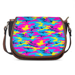Neon Camouflage Print Saddle Bag