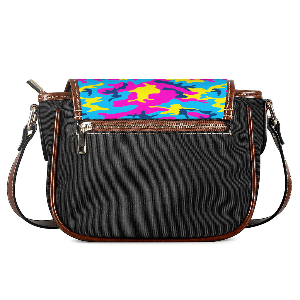 Neon Camouflage Print Saddle Bag