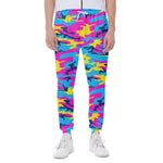 Neon Camouflage Print Scuba Joggers