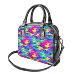 Neon Camouflage Print Shoulder Handbag