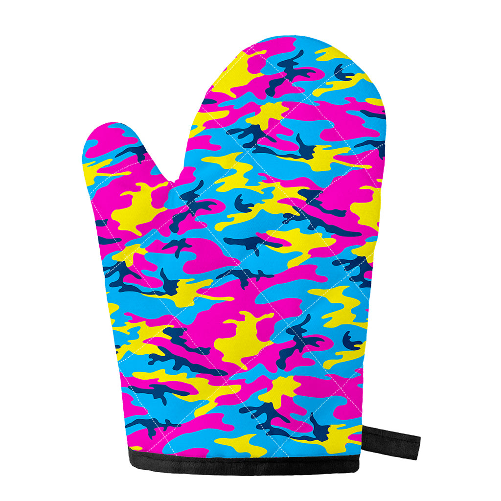 Neon Camouflage Print Single Oven Mitt