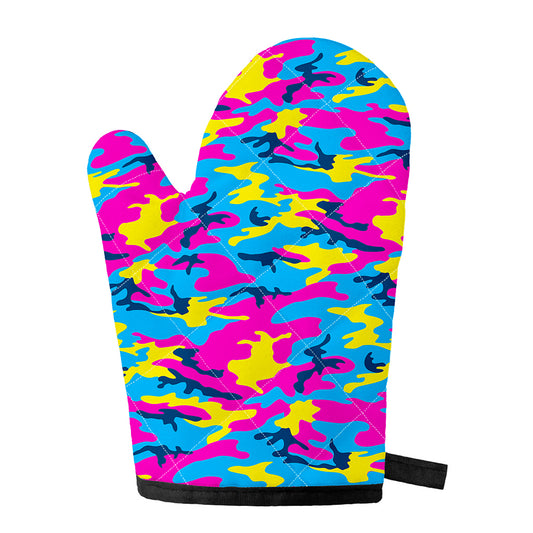 Neon Camouflage Print Single Oven Mitt