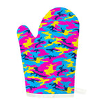 Neon Camouflage Print Single Oven Mitt