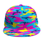 Neon Camouflage Print Snapback Cap
