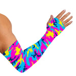 Neon Camouflage Print Sun Protection Arm Sleeves